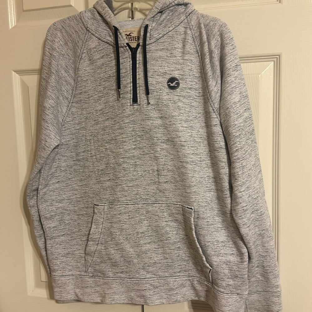 Men’s Hollister‎ light grey hooded zip sweatshirt size medium - Picture 3 of 6